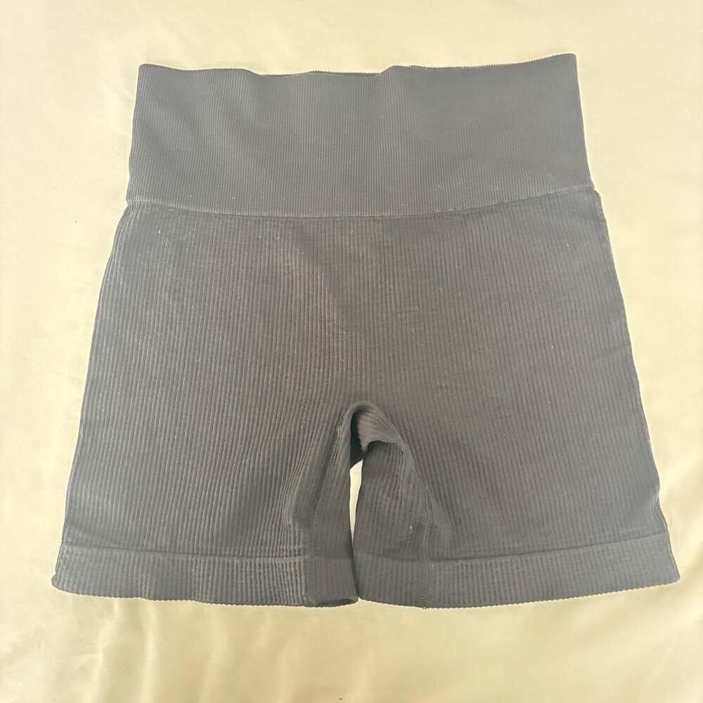 Colsie Ribbed Seamless High-Waisted Lounge‎ Bike Shorts